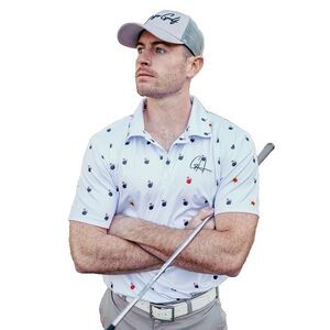 Gashouse Golf GH Bombs Away Print Golf Polo Shirt Men's Size Medium NEW